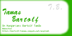 tamas bartolf business card